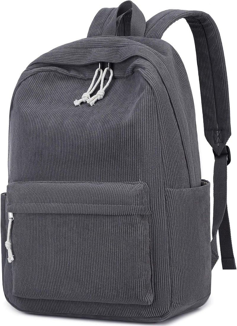 BTOOP School Backpack for Teens Large Corduroy Bookbag Lightweight 15.6 inch Laptop Bag for Girls Women Casual High School College - Image 1